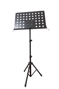 Empty metal music stand isolated on a white background clipart