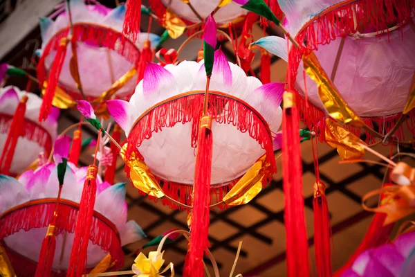 Lanternas de papel chinesas- Lâmpada de flor de lótus — Fotografia de Stock