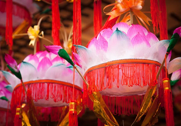 Různé barevné čínské Lampiony — Stock fotografie