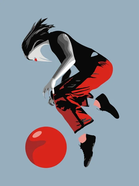 Червоний куля дівчина — стоковий вектор
