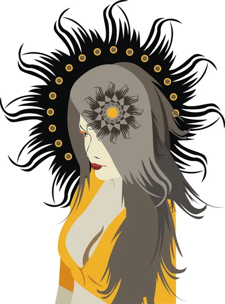 Дівчина обличчя волосся ізольовані — стоковий вектор