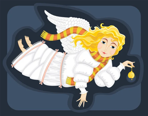 stock vector Angel in a white dress