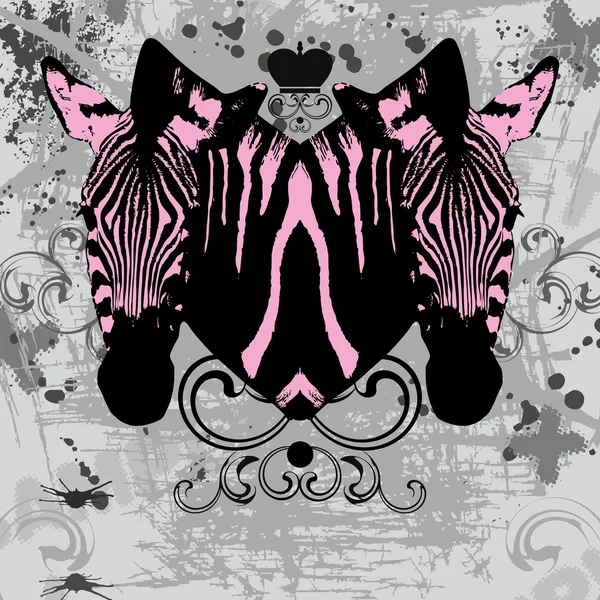 Capa de cd elegante com zebras rosa —  Vetores de Stock