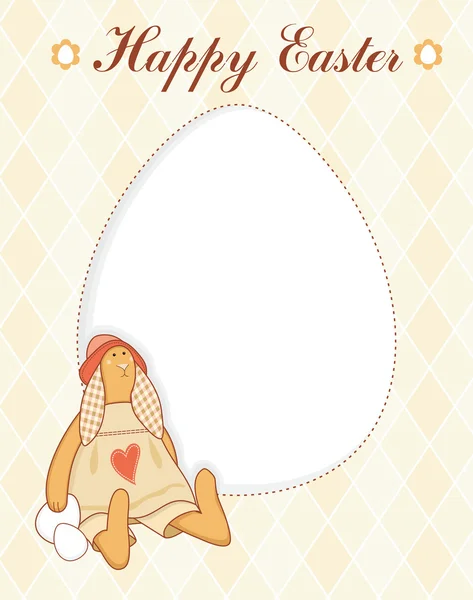 Великодня листівка з кроликом Ліцензійні Стокові Ілюстрації