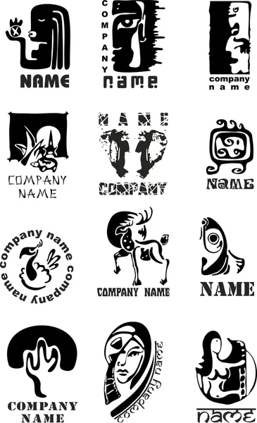 Logotypen set Stockillustration