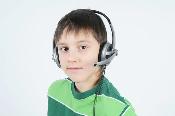 stock image A teenager with a headset