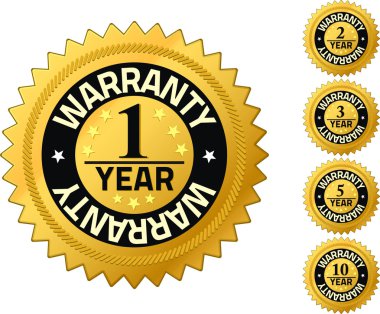 Warranty 1 year Quality Guarantee Badges clipart
