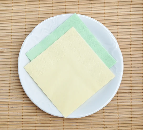 stock image Paper napkins on the plate