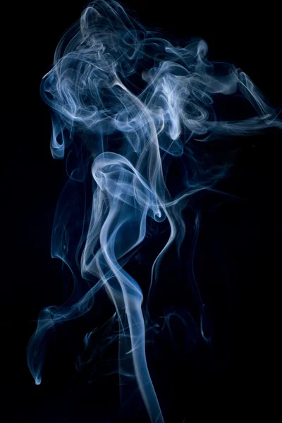 Fumo azul no preto Fotografia De Stock