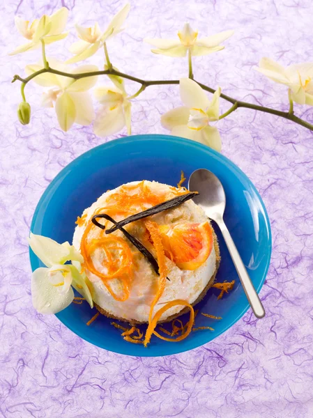 Dessert ricotta med apelsin och vanilj — Stockfoto