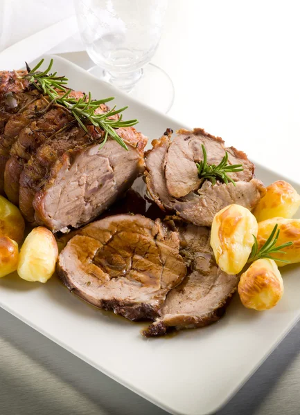 Roast of veal with potatoes — Stock Photo, Image