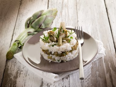 Risotto with artichokes clipart