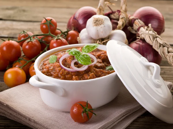 Ragout sauce on bowl — Stock Photo, Image