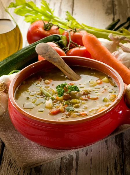 Soup vegetable-minestrone — Stock Photo, Image