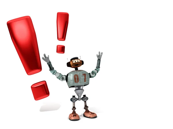 Djoby the robot Exclaiming — Stock Photo, Image