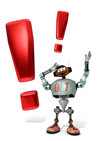 Djoby the robot Exclamation — Stock Photo, Image