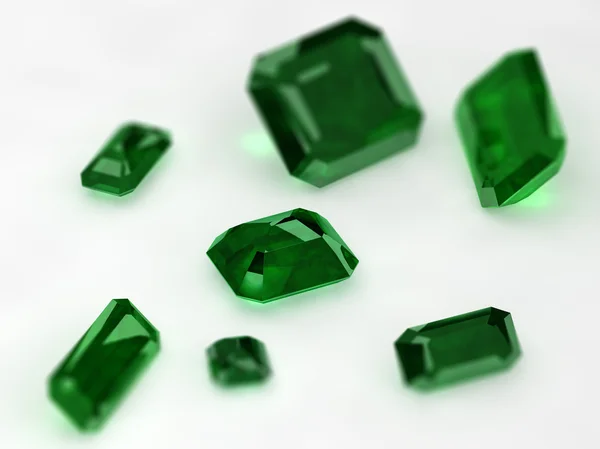 Sette Smeraldi con sottile profondità di campo — Foto Stock