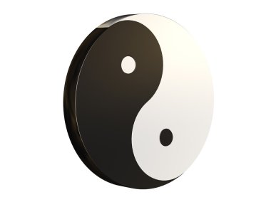 3D ve kahverengi yin yang