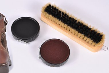 Shoe polish and brush Shoe polish and brush clipart