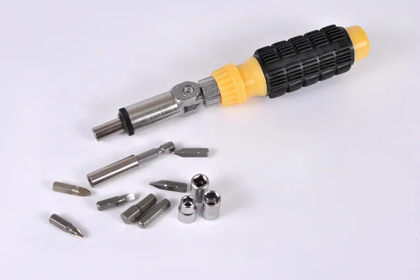 Screwdriver and bits — Stock Photo, Image