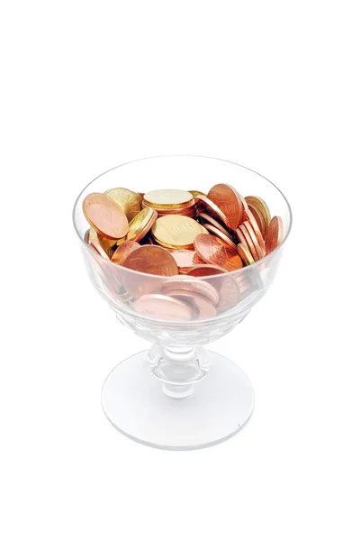 Coins glass — Stock Photo, Image
