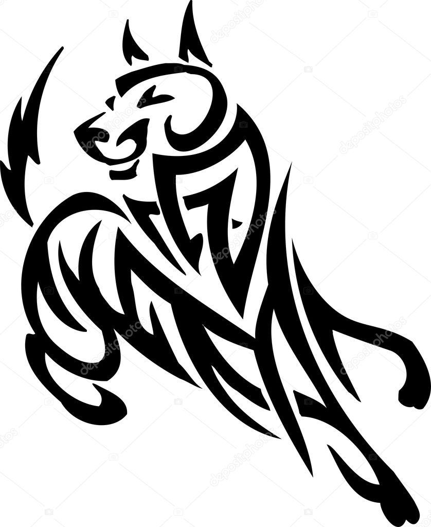 dog in tribal style vector illustration stock vector dog in tribal style vector illustration stock vector