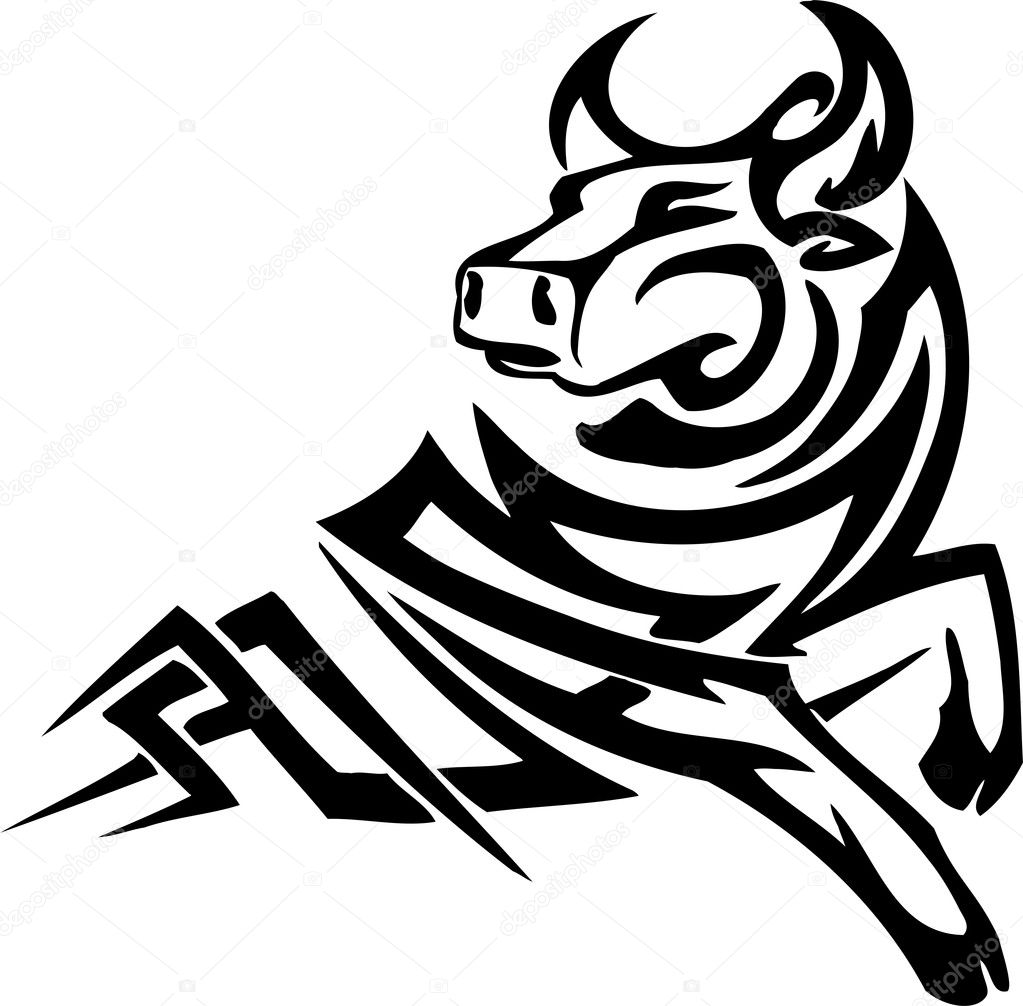 Bull In Tribal Style Vector Image Stock Vector Digital Clipart   Depositphotos 9027823 Stock Illustration Bull In Tribal Style Vector 