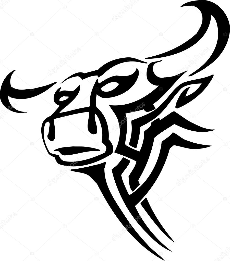 Bull in tribal style - vector image. — Stock Vector © Digital-Clipart ...