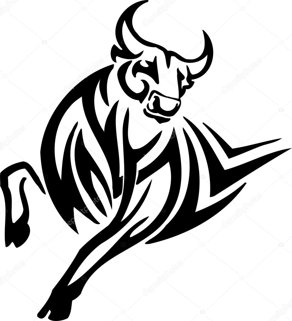 Bull in tribal style - vector image. ⬇ Vector Image by © Digital ...
