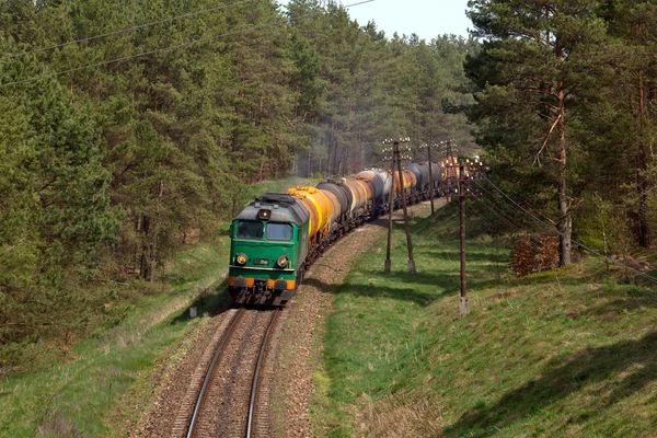 Freight diesel train Stock Image