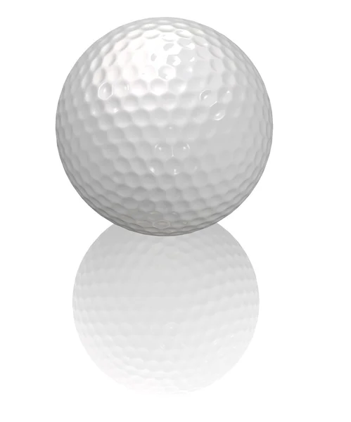 Golf ball op wit Stockfoto
