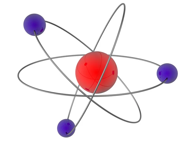 Atom auf Weiß — Stockfoto