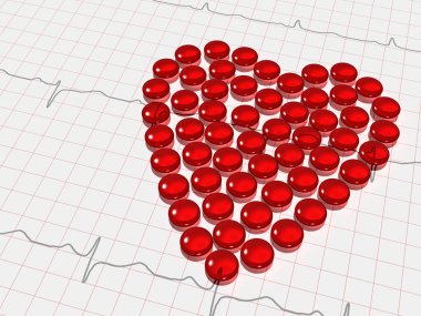 Red transparent hearth of capsules clipart
