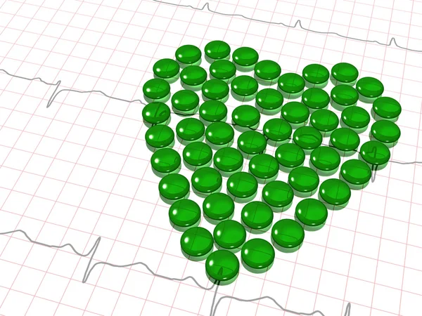 Groene transparante haard van capsules Stockfoto