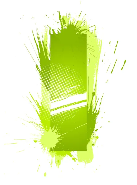 Verde pintura abstracta salpica fuente. Carta I — Vector de stock