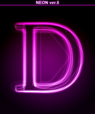 Glowing font. Shiny letter clipart