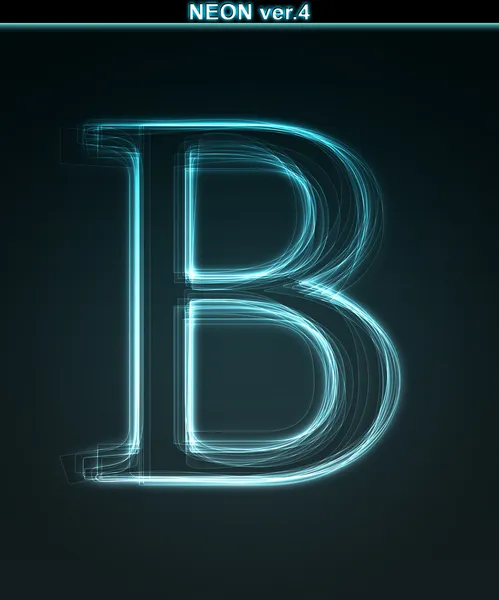 Pomyślna neon czcionki. błyszczący litera b — Zdjęcie stockowe