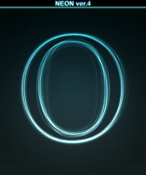 Glowing neon font. Shiny letter O — Stock Photo, Image