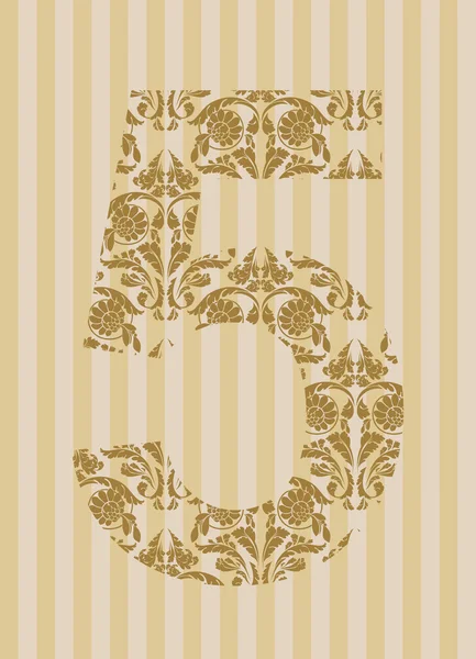 Floral γραμματοσειρά. αριθμός 5 — Διανυσματικό Αρχείο