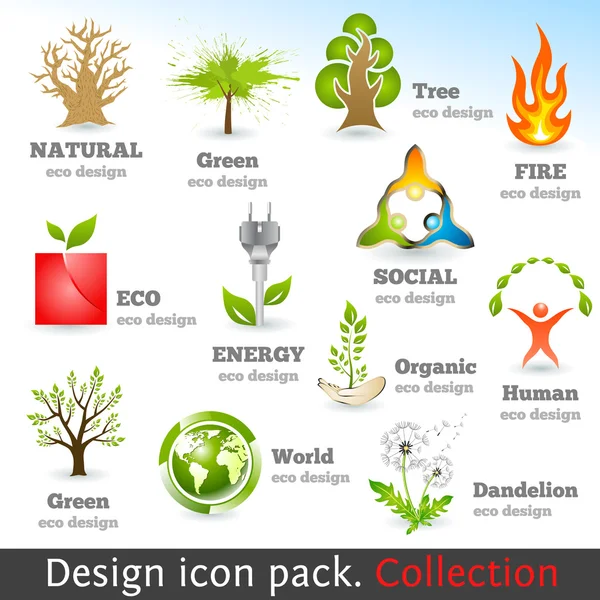 Diseño 3d icono de color conjunto. Elementos de diseño — Vector de stock