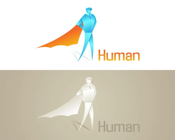 Origami menselijke sociaal icon — Stockvector
