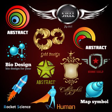 Collection of glossy and 3d vector icons clipart