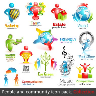 community 3d icons. Vector design elements. Vol. 2 clipart