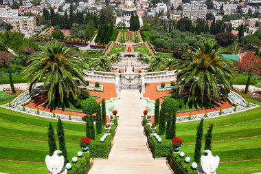 Bahai Gardens in Haifa Israel. clipart