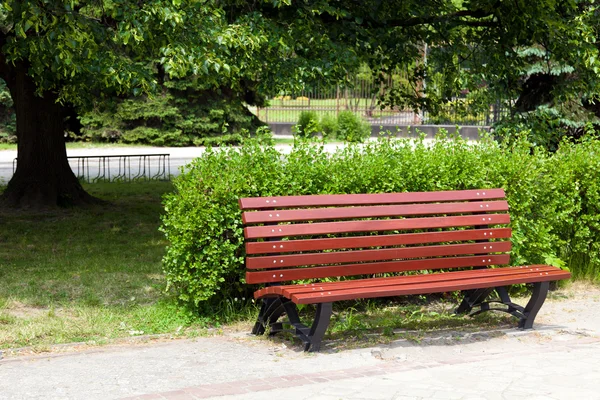 Скамейка в городском парке — стоковое фото