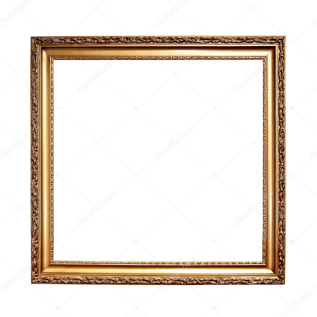 Golden frame with a decorative pattern