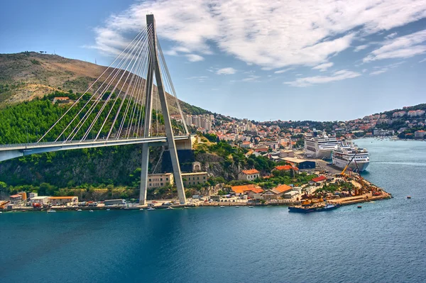 Ponte e porto a Dubrovnik — Foto Stock