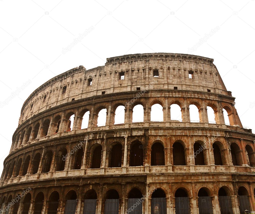 Colosseum or Coliseum in Rome, isolated