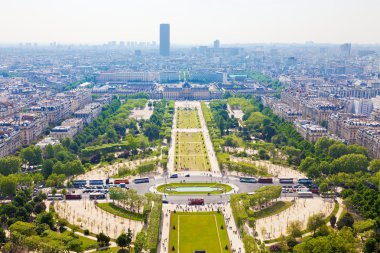 Aerial view at Paris architecture from the Eiffel tower clipart