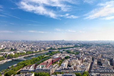 Aerial view of Paris architecture from the Eiffel tower. clipart